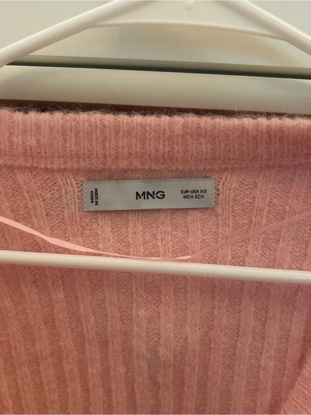 Mango Soft Pink Ribbed V-Neck Button Cardigan - Picture 3 of 4
